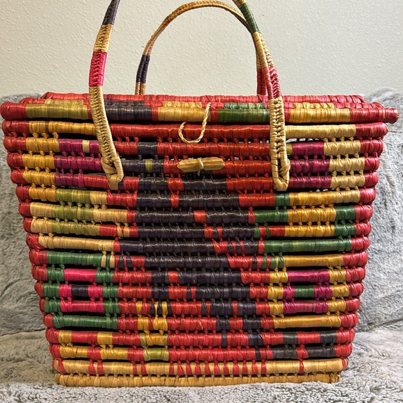 Vintage African Woven Tote Bag - Picture 2 of 11